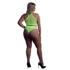Turtle Neck en High Waist Slip - Plus Size - Neon Groen_