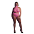 Turtleneck en Hoge Taille Slip - Plus Size - Neon Roze_