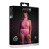 Turtleneck en Hoge Taille Slip - Plus Size - Neon Roze_