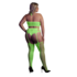 Twee-delige set met crop top en kousen - Plus Size - Neon Groen_