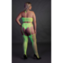 Twee-delige set met crop top en kousen - Plus Size - Neon Groen_