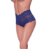 Split Crotch Lace Boy Short - S/M - Blueberry_