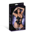Kira - Open Front Basque met Kousenbanden en String - 2X - Zwart_