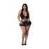 Seraphina - Halter Top met Rok en G-String - 2X - Zwart_