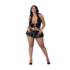 Seraphina - Halter Top met Rok en G-String - 2X - Zwart_