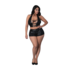 Thalia - Haltertop en Shorts met Ringen en Studs - 2X - Zwart_