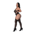 Phoenix - Diamant Gaas Teddy en Kousenband met Kettingen, Ringen en Studs - 2X - Zwart_