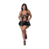 Anastasia - Cami Open Scrotch Rok Panty en Bh met Ringen en Studs - 2X - Zwart_