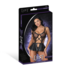 Anastasia - Cami Open Scrotch Rok Panty en Bh met Ringen en Studs - L/X - Zwart_