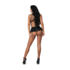 Anastasia - Cami Open Scrotch Rok Panty en Bh met Ringen en Studs - L/X - Zwart_