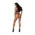 Nadia - Diamant Gaas Haltertop en Ring String met Ringen Klemmen en Studs - S/M - Zwart_
