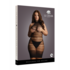 Hoge Kant Hals Net Mini Jurk - Plus Size_