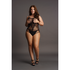 Contrast Net Teddy - Plus Size_