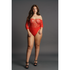 Crotchless Rhinestone Teddy - Plus Size_
