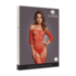 Glanzende Off the Shoulder Bodystocking - One Size - Rood/Goud Glitter_