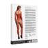 Glanzende Off the Shoulder Bodystocking - One Size - Rood/Goud Glitter_