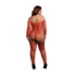 Glanzende Off the Shoulder Bodystocking - Plus Size - Rood/Goud Glitter_