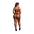 Twee delige set met onderwired open-cup bh en panty met gespen - Plus Size - Zwart_