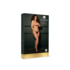 Julie - Elastische Net Thong met Open Kruis, Verstelbare Sliders en Gouden Details - Plus Size_