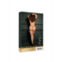 Julie - Elastische Net Thong met Open Kruis, Verstelbare Sliders en Gouden Details - Plus Size_