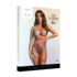 Open-Cup Strappy Teddy en Dazzling Nipple Bling Sticker - One Size_