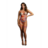 Open-Cup Strappy Teddy en Dazzling Nipple Bling Sticker - One Size_