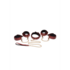 6-delige bordeaux bondage set met cuffs, halsband en riem_