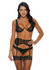 You've Dot My Number Beha, Garter Belt en Slip - XL - Zwart_