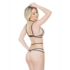 Kant Bralette, Slip en Crotchless Harness - Één maat_