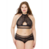 Visnet Haltertop en Booty Shorts - Plus Size_