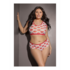 Crop Top en Shorts met Lippenprint - Plus Size_