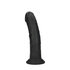 Dual Density Silicone Gebogen Realistische Dildo met Zuignap - 6 / 15,5 cm - Zwart_