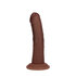 Dual Density Siliconen Gebogen Realistische Dildo met Zuignap - 6 / 15,5 cm - Bruin_