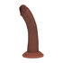 Dual Density Siliconen Gebogen Realistische Dildo met Zuignap - 6 / 15,5 cm - Bruin_