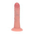 Dual Density Silicone Gebogen Realistische Dildo met Zuignap - 6 / 15,5 cm - Vlees_
