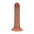 Dual Density Silicone Gebogen Realistische Dildo met Zuignap - 6 / 15,5 cm - Tan_