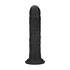 Dual Density Silicone Gebogen Realistische Dildo met Zuignap - 7 / 18,5 cm - Zwart_