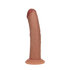 Dual Density Silicone Gebogen Realistische Dildo met Zuignap - 7 / 18,5 cm - Tan_