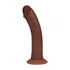 Dual Density Silicone Gebogen Realistische Dildo met Zuignap - 8 / 20,5 cm - Bruin_