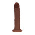 Dual Density Silicone Gebogen Realistische Dildo met Zuignap - 8 / 20,5 cm - Bruin_