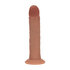 Dual Density Silicone Gebogen Realistische Dildo met Zuignap - 8 / 20,5 cm - Tan_