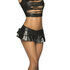 Cheeky Dubbel Laag Rimpel Mini Rok - S/M - Nat Uiterlijk Zwart_