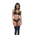 Rock Star - Twee Delige Bralette Set - L/XL - Glanzend Zwart_
