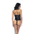Lace-up Halter Bodysuit - M - Glanzend Zwart_
