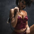Twee-delige Bustier Set - S - Glanzend Wijnrood_